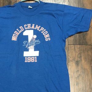 Los Angeles Dodgers 1981 MLB World Series Vintage Baseball Shirt Large